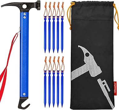 リピート限定 ペグハンマー セット テントハンマー 高炭素鋼 30cm 8本鍛造ペグ 洗える アウトドア 釣り 旅行用品 アウトドア キャンプ 登山 Www Writeawriting Com