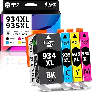 Smart Ink Compatible Ink Cartridge Replacement for HP 934 XL 935XL 934XL 935 High Yield 4 Combo Pack (Black & C/M/Y) to use with Officejet 6220 6812 6815 6820 Officejet Pro 6230 6830 6835 Printers