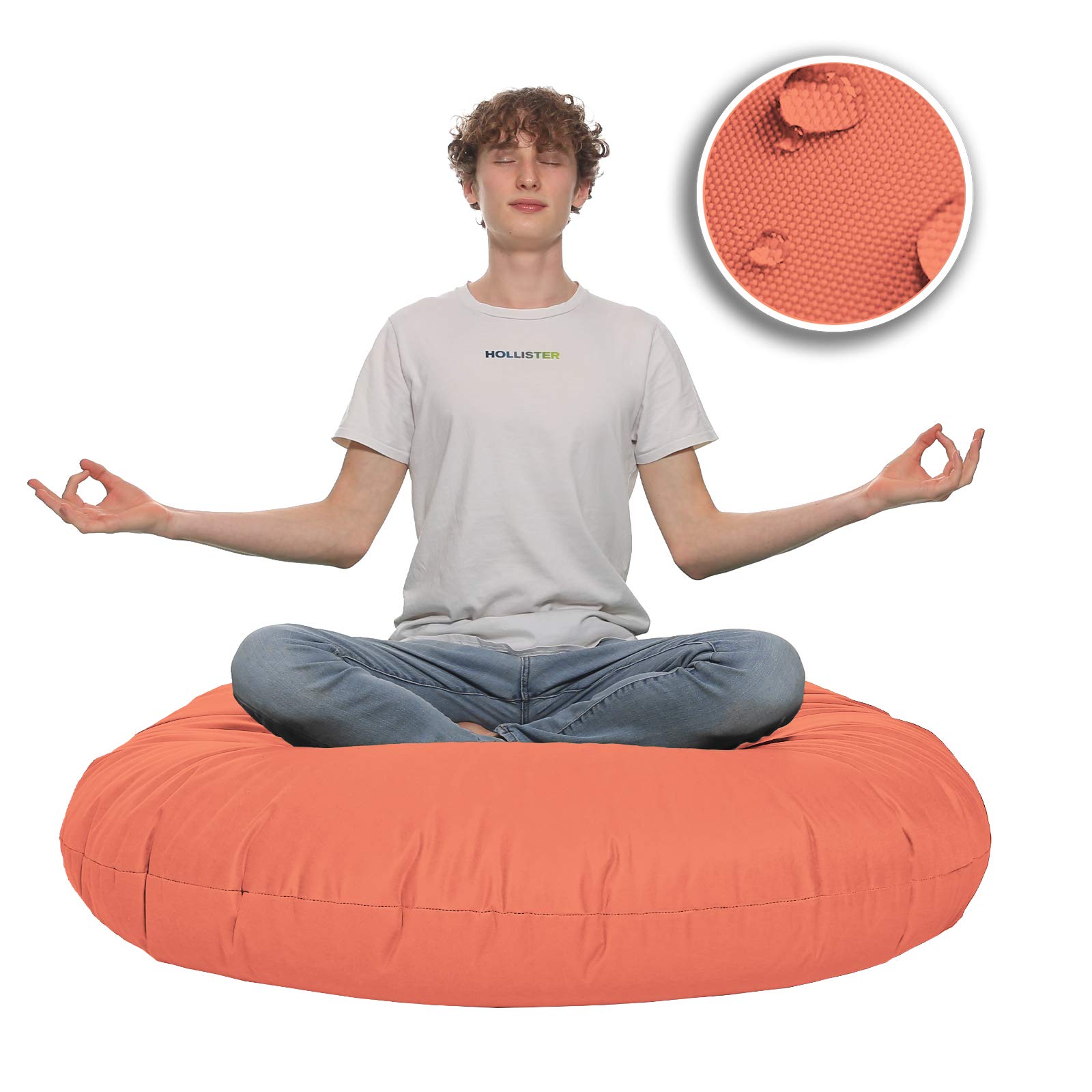 Sitzsack 2-in-1 Funktionen Bodenkissen für Erwachsene & Kinder - Gaming oder Entspannen - Indoor & Outdoor da er Wasserfest ist - mit EPS Perlen (Sunflower, 125 cm Durchmesser)