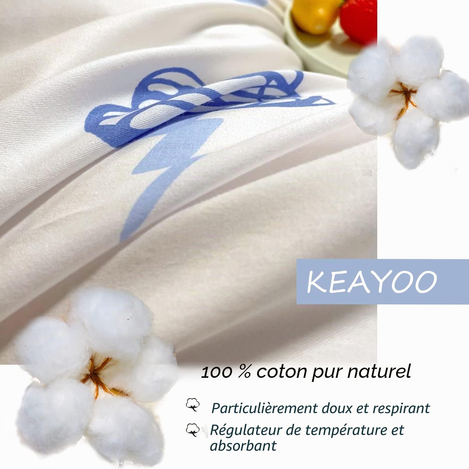 KEAYOO Parure de lit Enfant 100% Cotton Linge de lit pour bébé (40 x 60 Taie d'oreiller et Housse de Couette 100x135) (La Peinture)