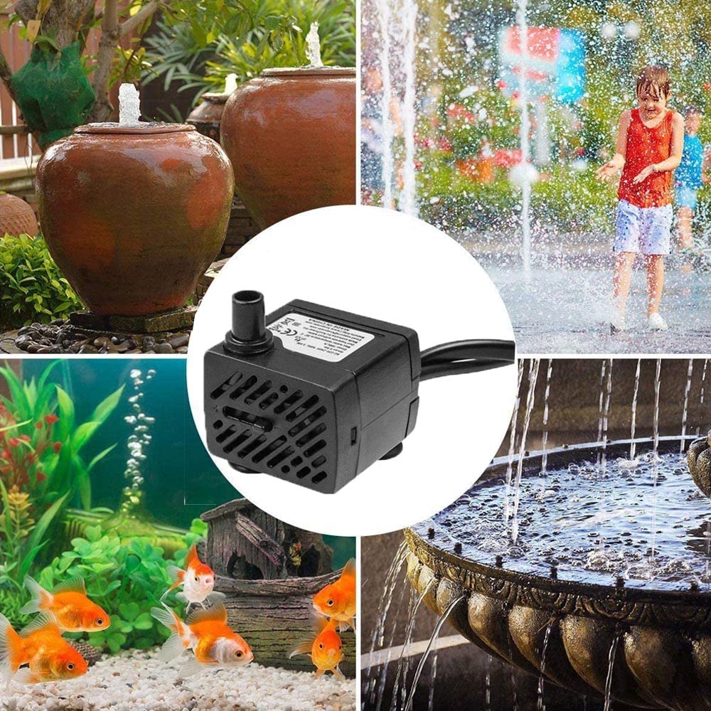 Micro pompa ultra-silenziosa 48GPH [180L / H] piccolo acquario da 3 W, pesce stagno anfibio, tartaruga, animali acquatici, scultura, artigianato, giardino, fontana da tavolo, pompa da acquario