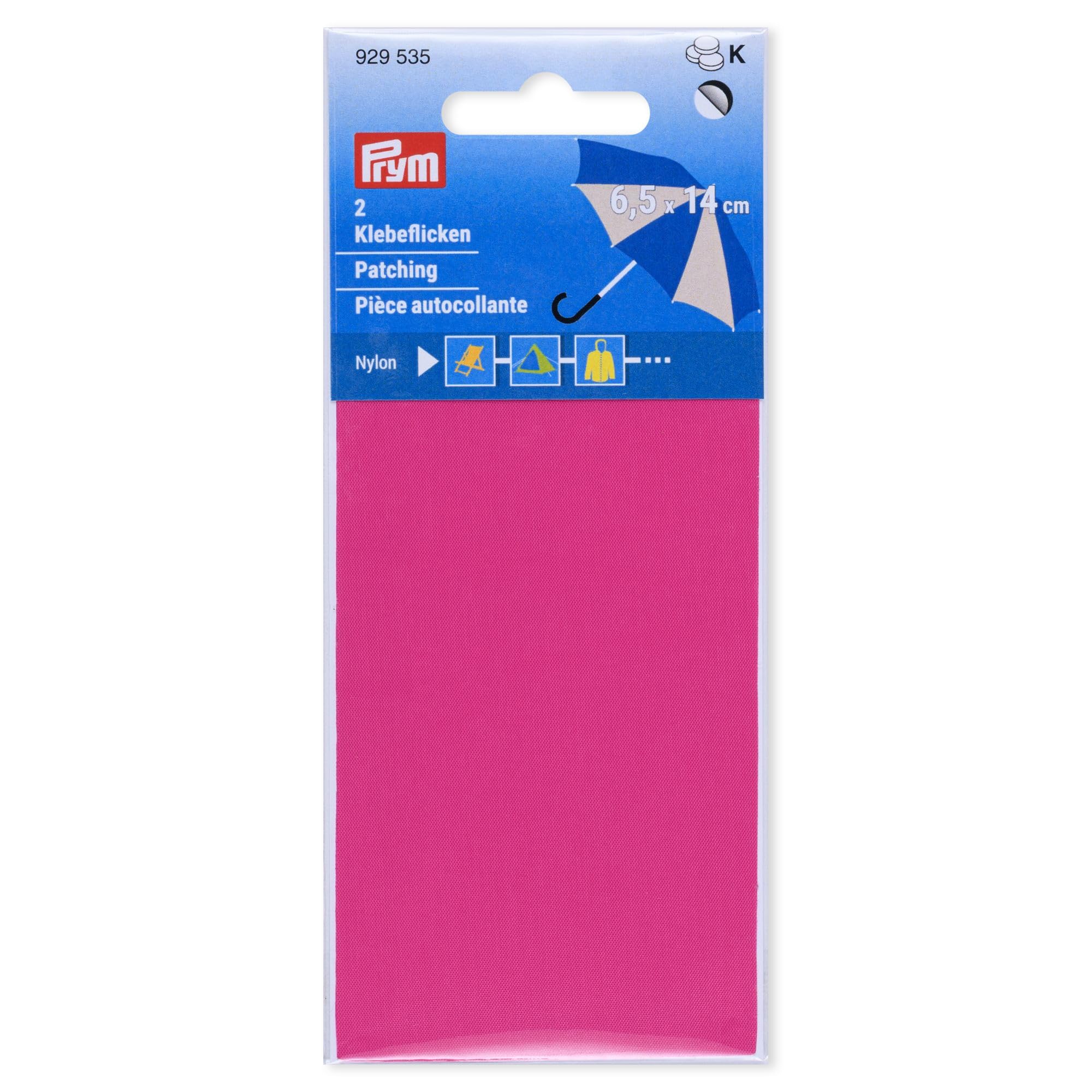 Prym 929535 Adhesive Patches Nylon Pack of 2 6.5 x 14 cm Pink