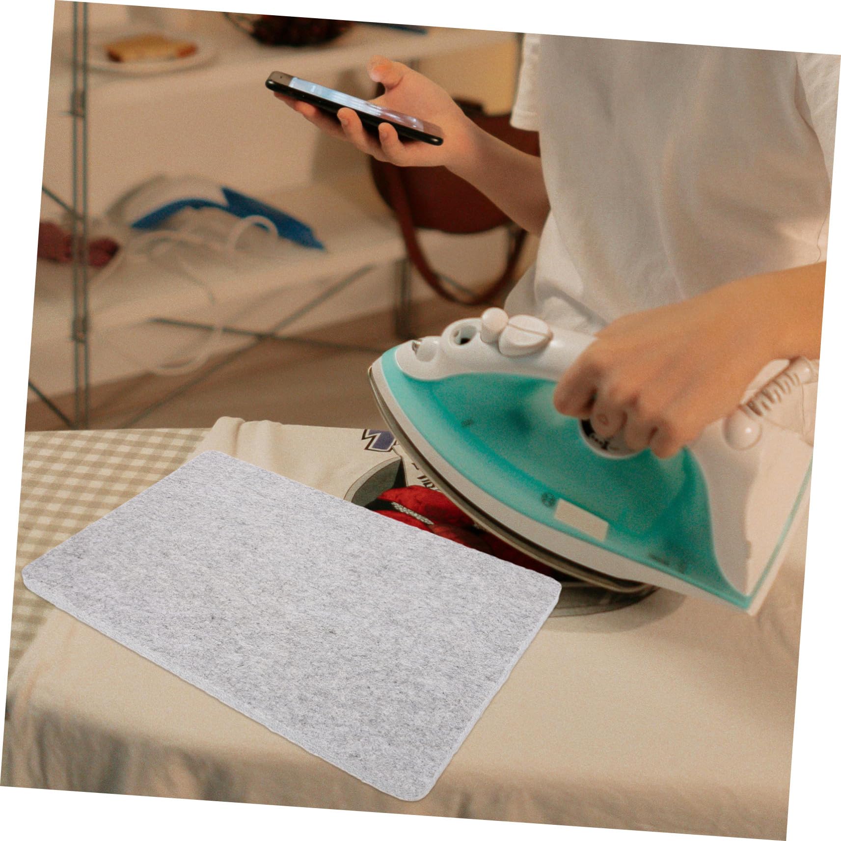 IMIKEYA Tappetino in feltro per stirare portatile, piccolo, resistente e versatile, per tavolo e progetti di cucito, facile da riporre e riutilizzabile