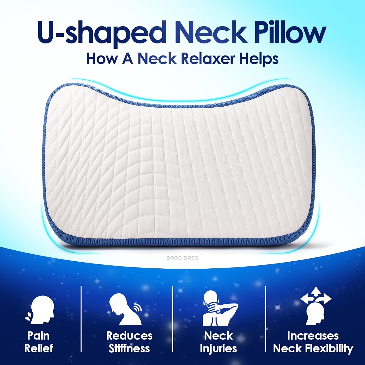 Pillow for Side and Back Sleepers - Comfort for Neck and Shoulder Pain - Adjustable and Customizable Shredded Memory Q Rebound Foam Pillows - Standard Size -1-Pack (Blue, Standard)