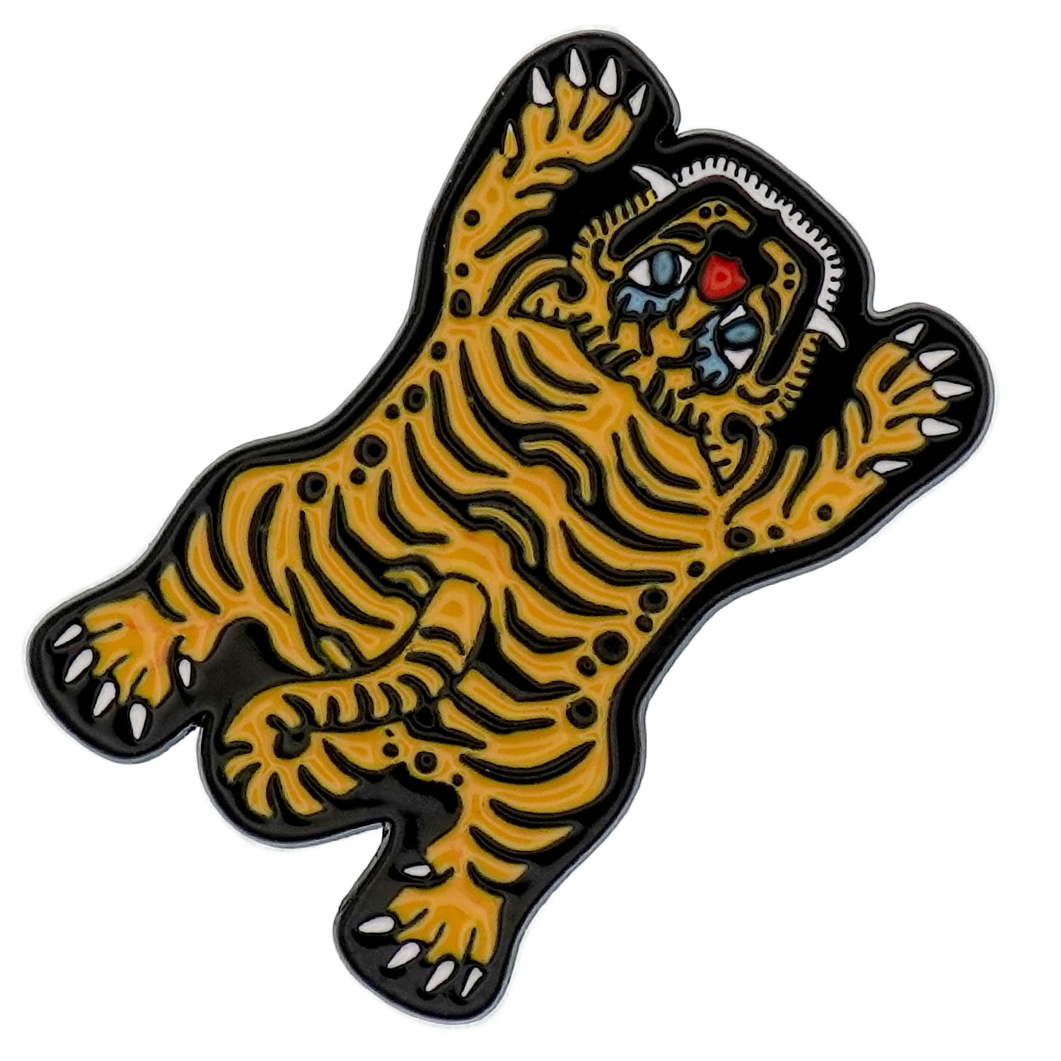 tap27 タテオシアン ピンズ/ピンバッジ シルバー TIGER トラ/虎/寅 71S10792GAL.jpg
