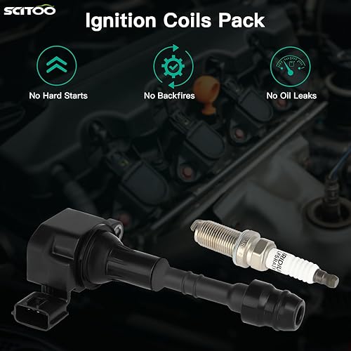 Miniatura 6 de SCITOO Bobinas de encendido Paquete de bobinas de iridio bujías para Nissan 2002-2012 para Nissan para Infiniti para Maxima para Murano para