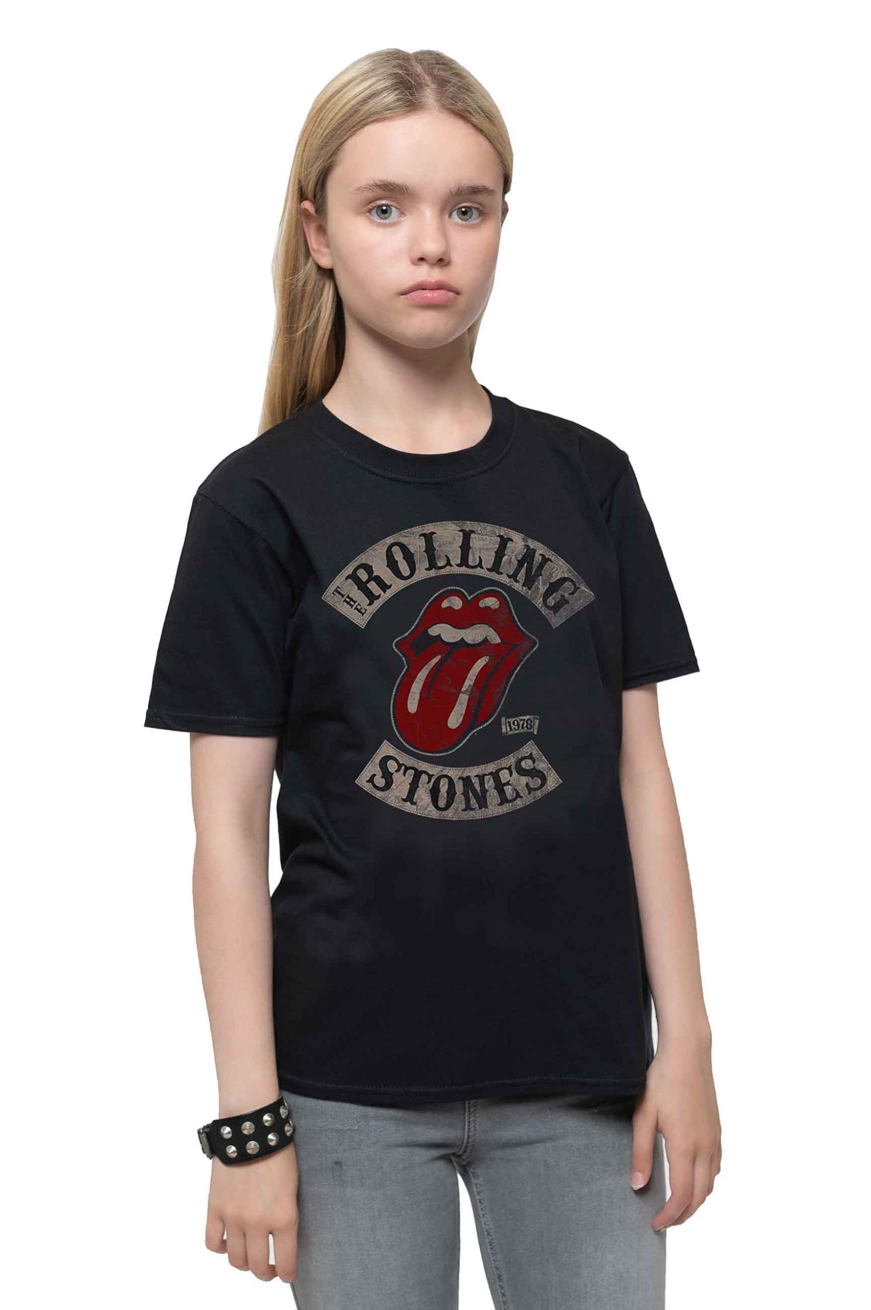 Paradiso Clothing Boys Black The Rolling Stones Kids Tour 78 T Shirt - Large (9/10 Yrs)