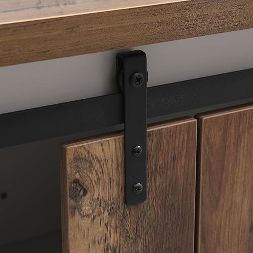 Miniatura 6 de 4HOMART - Mesa de centro de granja con almacenamiento y puertas corredizas de granero, mesa de sala de estar con estantes, mesa central rectangular,