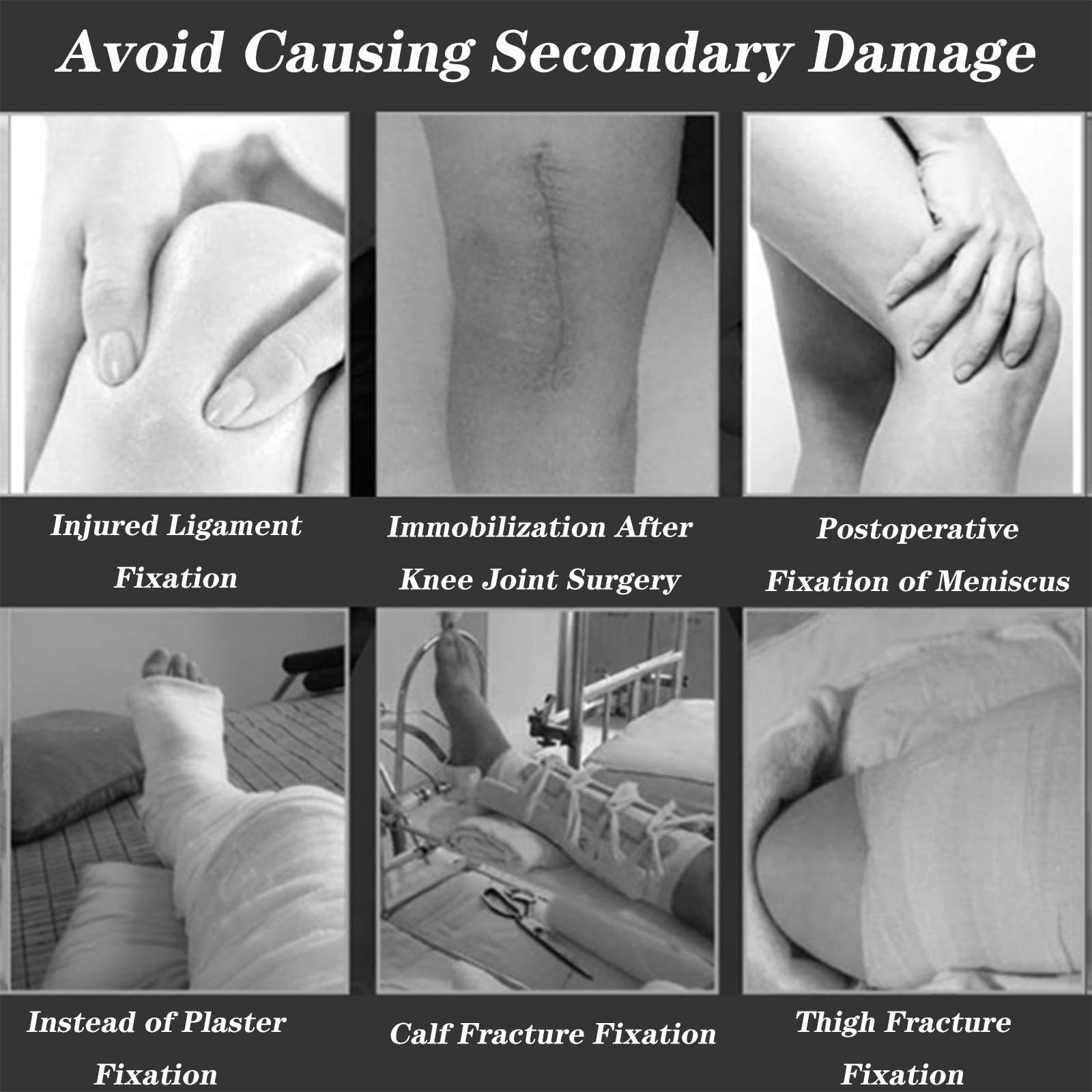 SFKLYU Post Op Knee Brace Tutori per Ginocchio Regolabili con Cerniera Rom Tutori per Ginocchio Ortopedici Immobilizzatore Stabilizzatore per Rottura del Menisco, Artrite, ACL