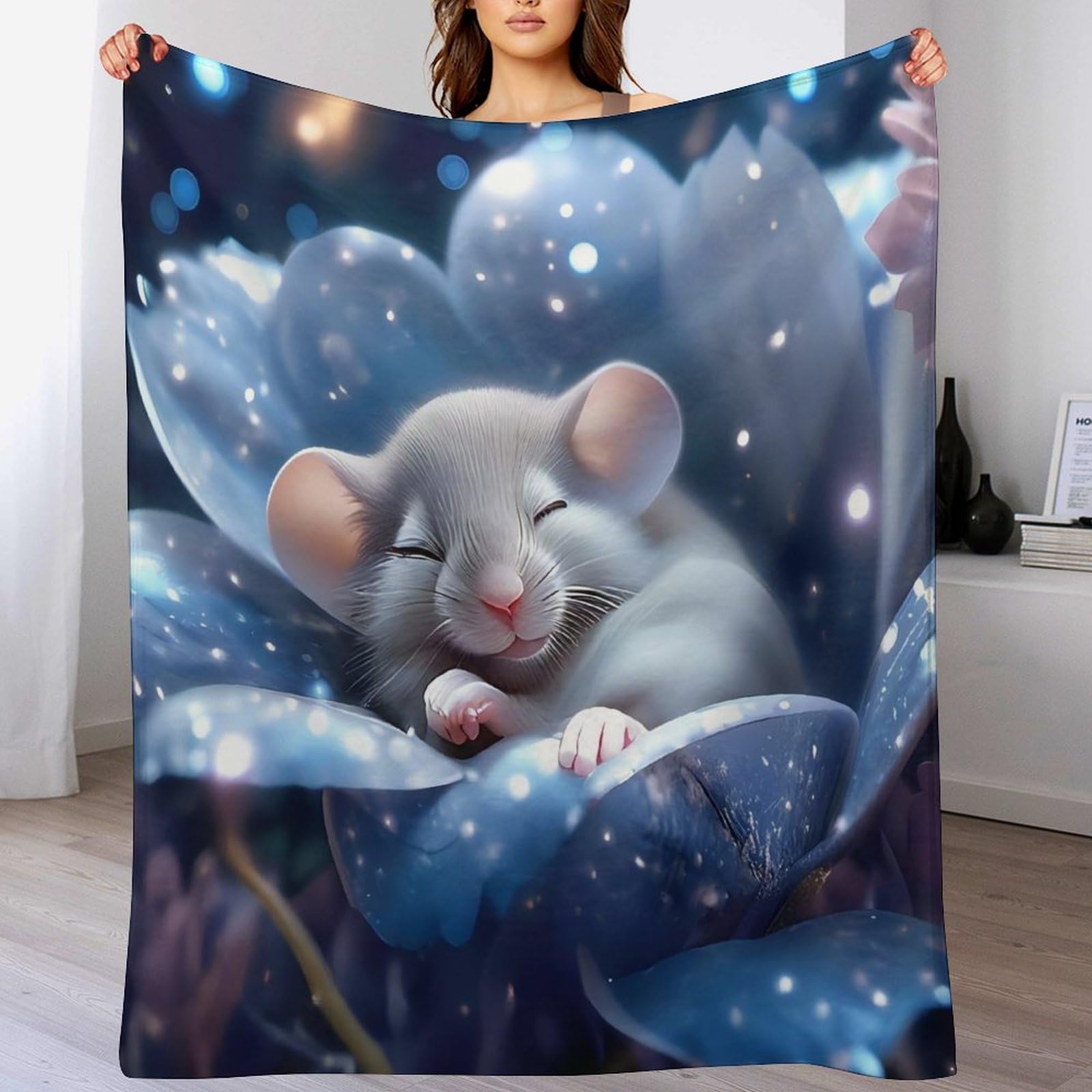 Couverture souris plaid flanelle 180x200 pour lit et couvre-lit