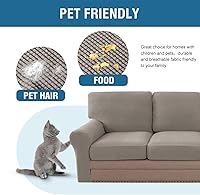 Vista 7 de H.VERSAILTEX Multi-Pieces Sofa Covers Stretch Couch Covers Form Fitted Seats and Back Cushions Covers