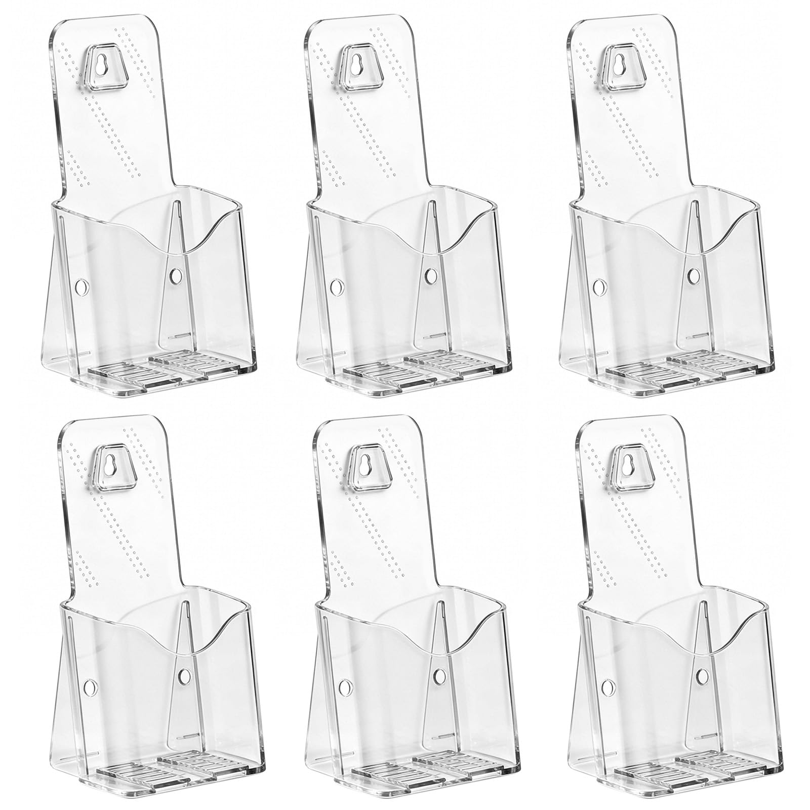 Argvey Acrylic Brochure Holder 4x9 Inch Clear Pamphlet Holder Display Stand for Trifold 4 Inch Flyers Booklets Table