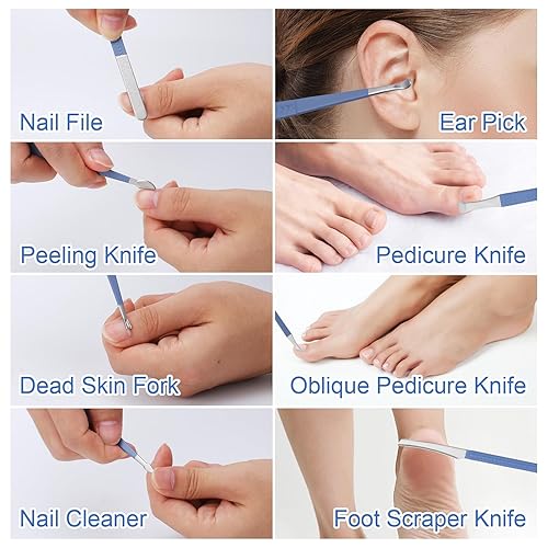 Miniatura 5 de Juego de manicura profesional, kit de cuidado de uñas de 17 piezas con uñas encarnadas de acero inoxidable, cortador de cutículas, kit de pedicura,