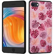 for iPhone 17e Case,Slim Anti-Scratch Shock Absorbent Silicone Protective Case Cover for iPhone 17e,Pink and Red Leaves