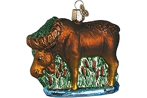 Old World Christmas Ornaments: Wildlife Animals Glass Blown Ornaments for Christmas Tree, Munching Moose