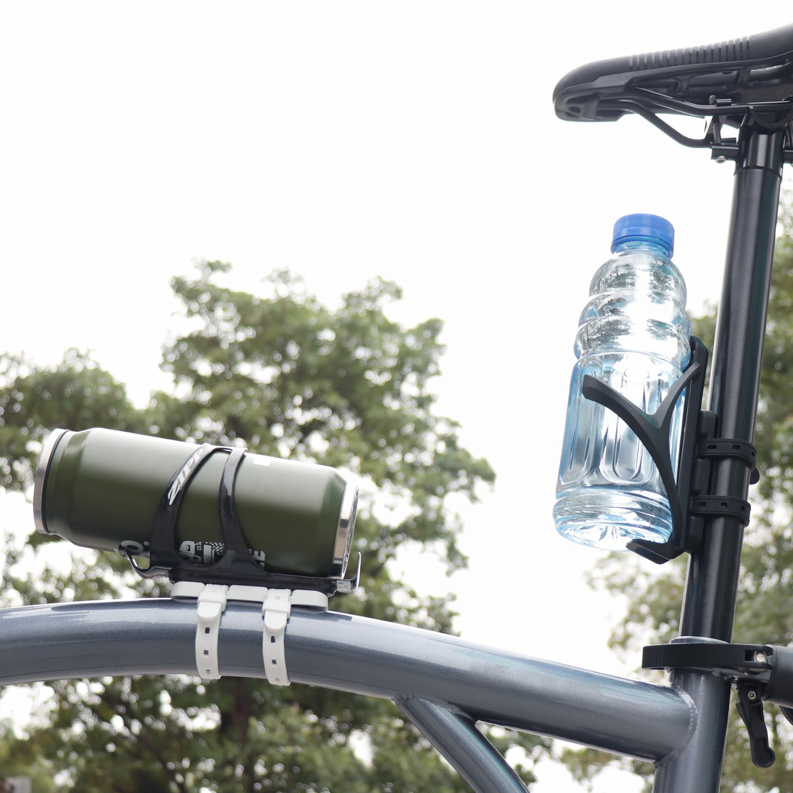 Podstawa montażowa do klatki na bidon rowerowy, miękki silikon, regulowane, do wszystkich pozycji, wsporniki do montażu klatki na wodę do rowerów MTB, szosowych, górskich, biały
