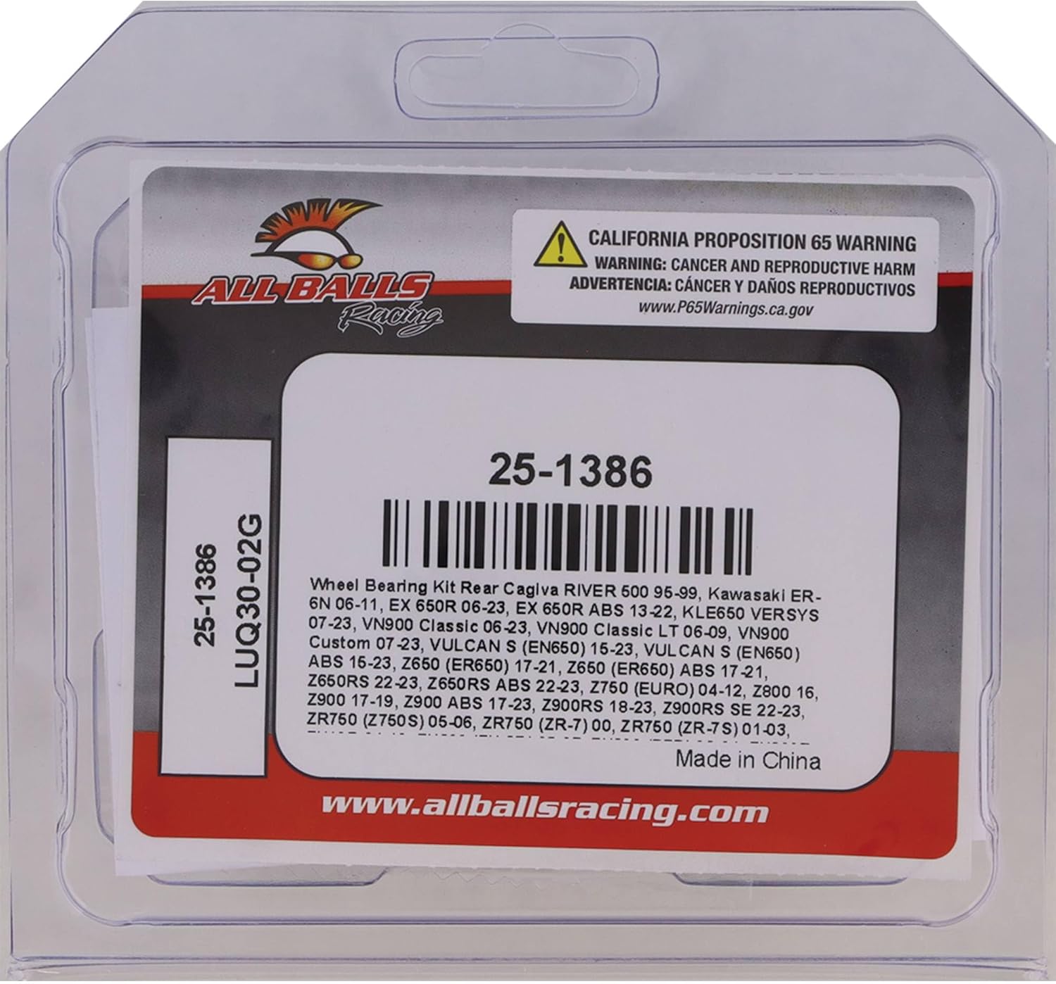 All Balls Racing 25-1386 Wheel Bearing Kit Compatible with/Replacement for Kawasaki