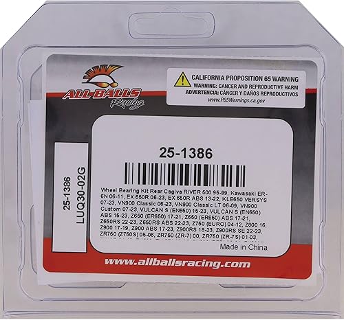 Miniatura 7 de All Balls Racing 25-1386 Kit de rodamientos de rueda compatible con/reemplazo para Kawasaki