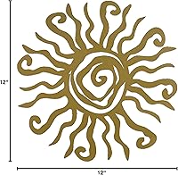 Vista 8 de Riverside Designs Wacky Sun - Arte de pared de metal para interiores y exteriores, escultura de pared dorada de 18 pulgadas a prueba de óxido