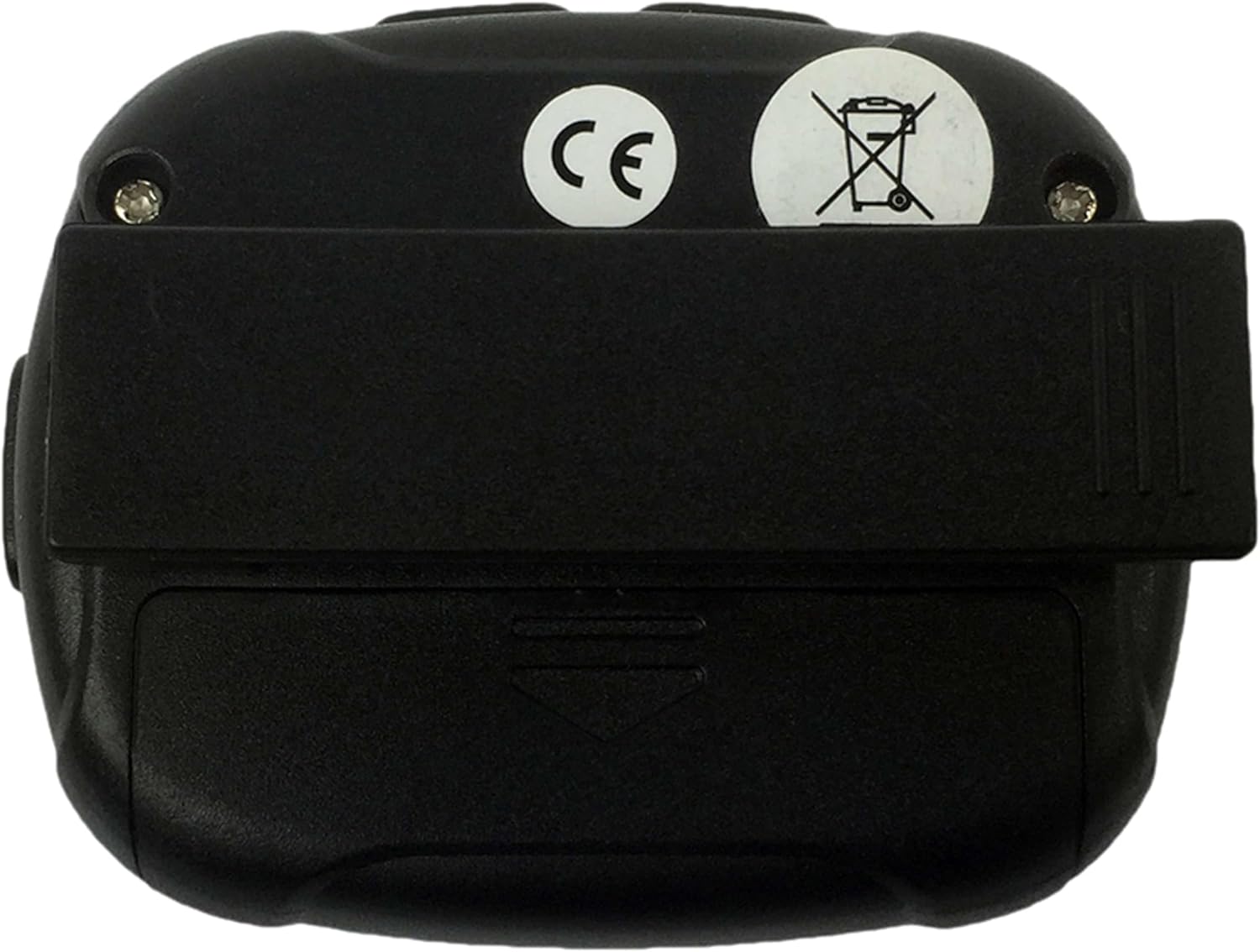 belakang view of the Tunturi Functional Fitness Interval Timer, showing the battery compartment and clip mechanism.