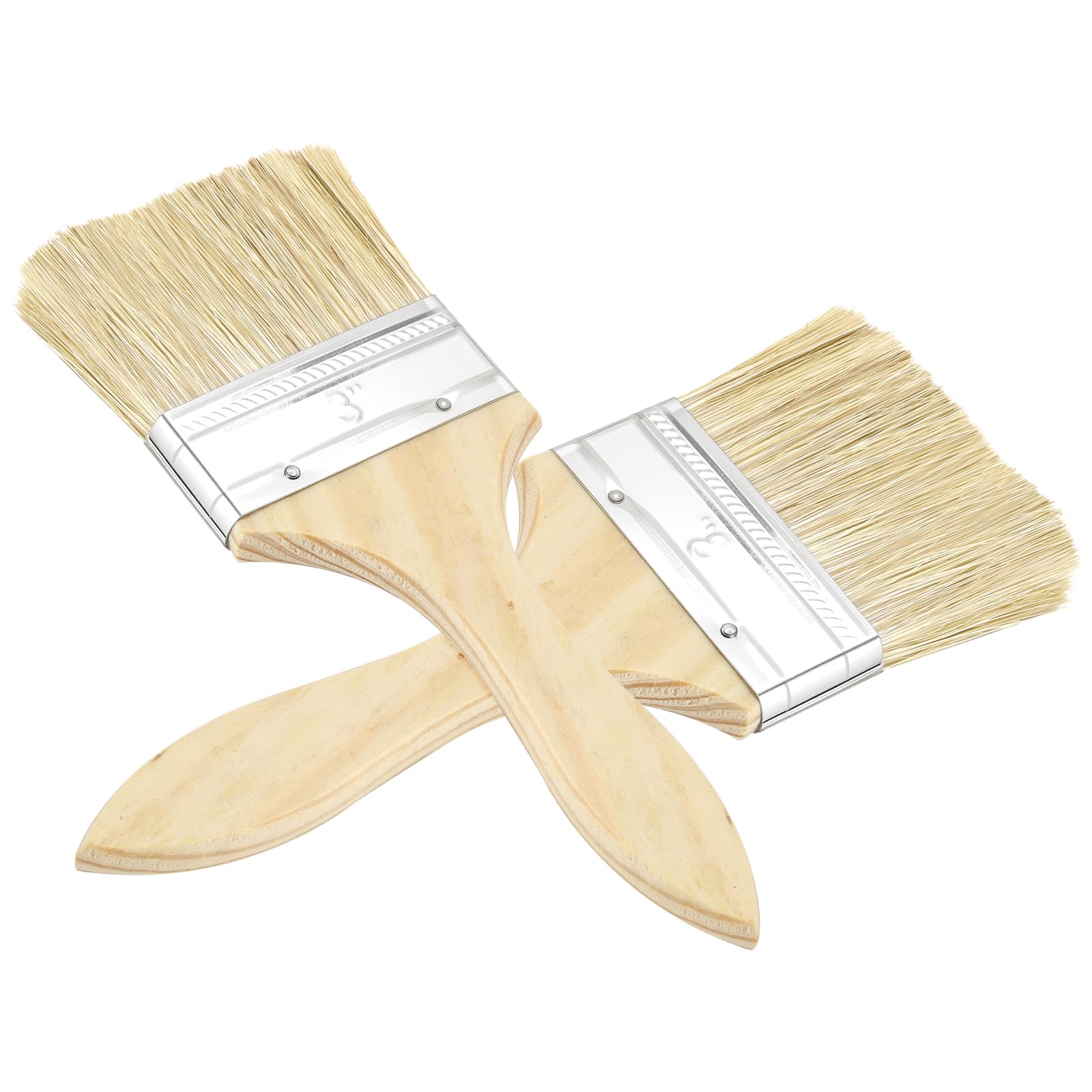 30 pennelli piatti da pittura, 7,5 x 20,5 cm, manico in legno, pennello largo, colore legno, setole sintetiche, setole per verniciare, dipingere