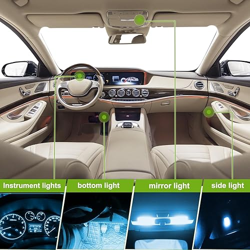 Miniatura 7 de Bombillas LED azul hielo DC 12V T10 194 168 para tablero de instrumentos (paquete de 20 unidades)