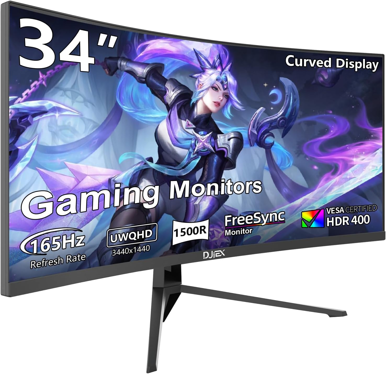 34 inch Curved Ultrawide Gaming Monitor 165Hz