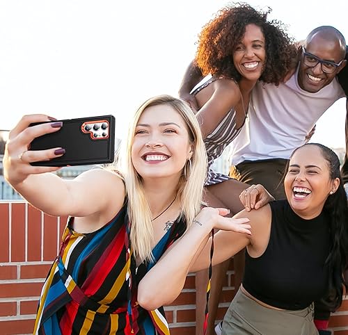 Miniatura 9 de IDweel Funda para Galaxy S22 Ultra con soporte integrado, protección de alta resistencia, a prueba de golpes, antiarañazos, ajuste delgado, funda