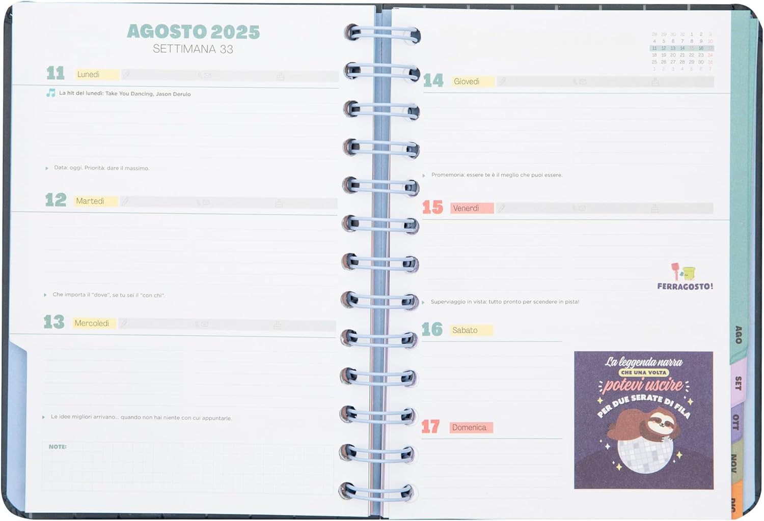 Mr. Wonderful - Wonder Small Weekly Diary 2025 - Dream, Make and Start Over - Includes 8 Sheets of Stickers and Daily Phrases