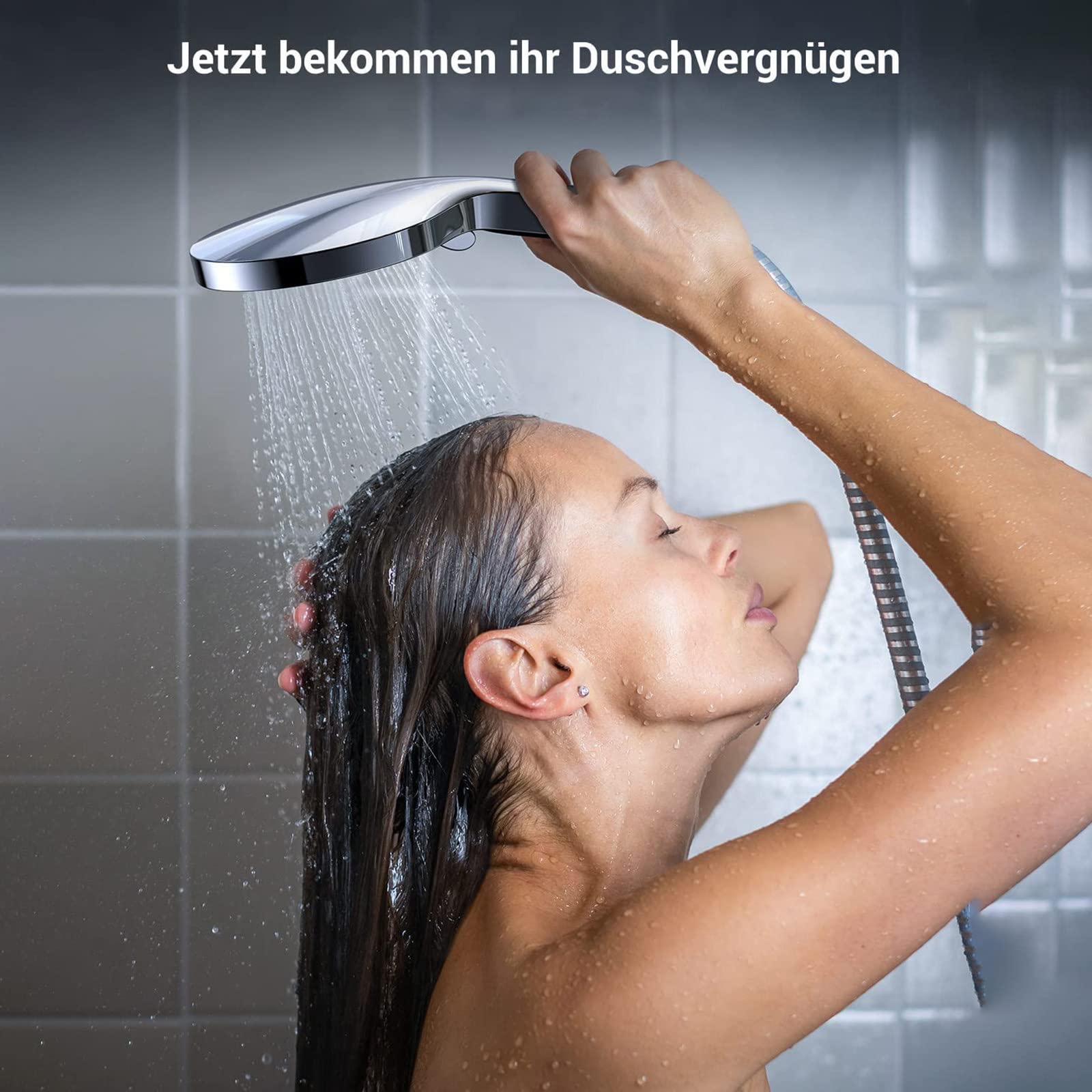 SWHC 3 Modos Alcachofa Ducha Alta Presión, ABS Cromo Antical Alcachofa Alcachofa de Ducha de Mano, G1 / 2 Ajuste Universal Ahorro de Agua Duchas de Baño Alcachofa, Fácil de Instalar