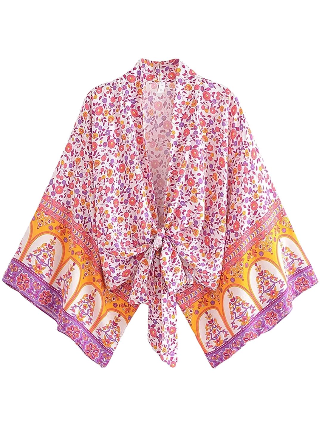 Robe courte à imprimé floral ample et légère pour masquer les bras - 8