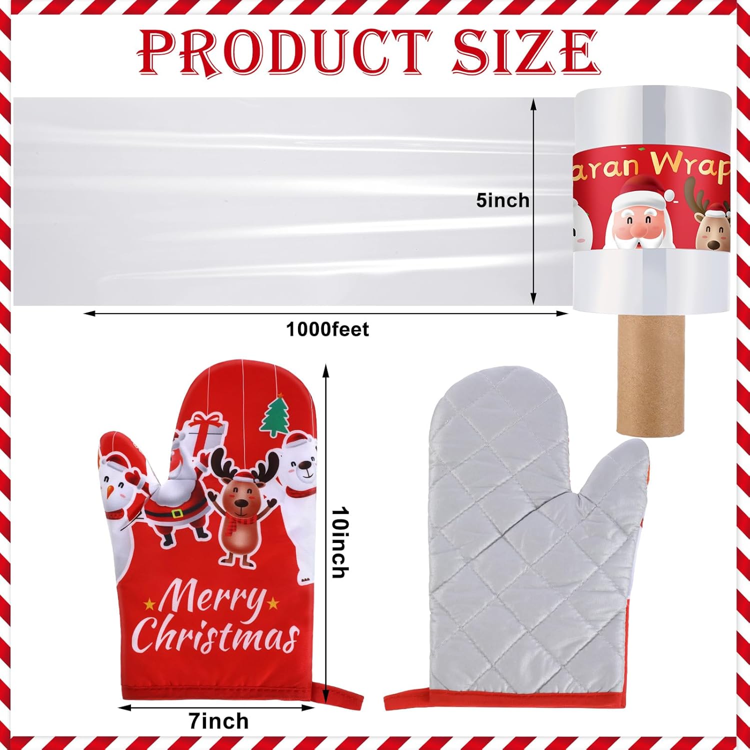 Watersay Christmas Saran Wrap Game Oven Mitt Game Night Christmas Party Games Fun Party Games for Teens and Adults Strategy Games Family Game Gifts Not Included