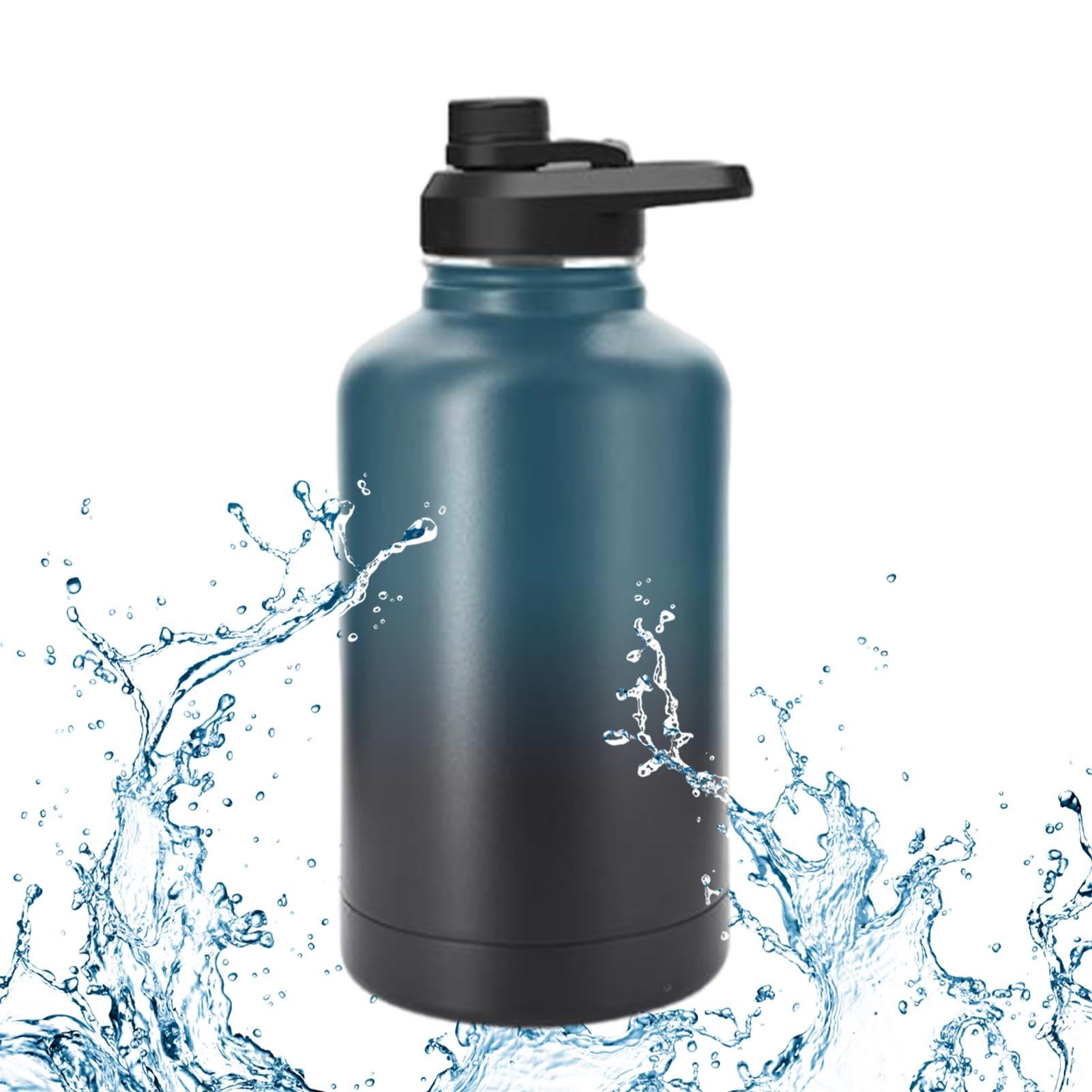 Tasse de voyage pour le camping et grande bouteille d'eau en acier inoxydable 1,8L