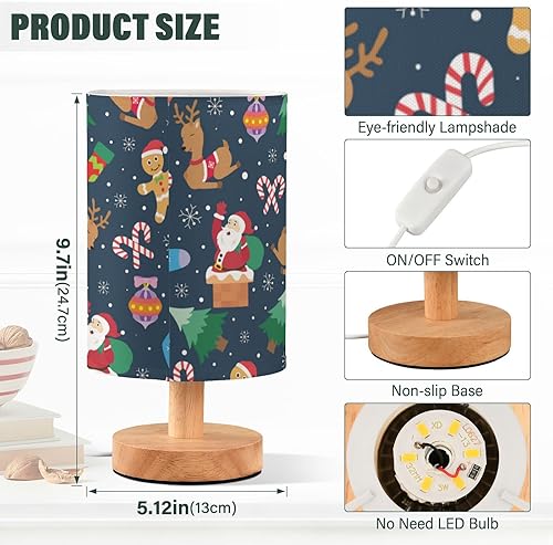 Miniatura 3 de Lámparas de mesa pequeña lámpara de mesa con pantalla Navidad Año Nuevo Santa ciervos lámparas para niños oficina