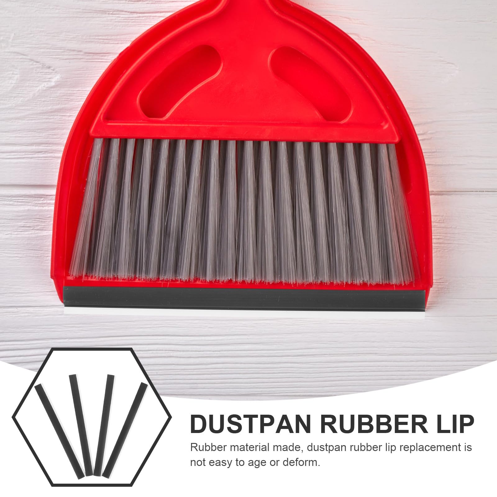 Angoily 4 Piezas de Tiras de Goma de Repuesto para Recogedor de Basura, Accesorios Duraderos y Resistentes para Borde de Cubo, Ideales para Limpieza Hogar