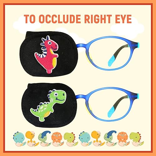 Miniatura 6 de Astropic 2 parches para los ojos para niños Parche de ojo de dinosaurio para niños para gafas Parches médicos para los ojos para niños con ojo