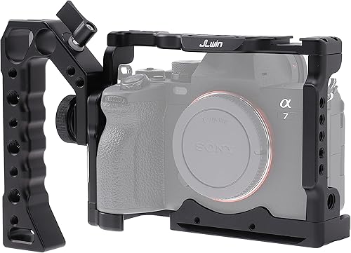 Miniatura 30 de Jaula Z5 Z6 Z7, jaula de cámara Hersmay con mango superior para Nikon Z5/Z6/Z7/Z6II/Z7II sin espejo con zapata fría, mango ARRI agujeros