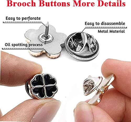 Miniatura 2 de 4 PCS Stick Safty Pins for Sewing & 15 PCS Fashion Brooch Buttons for Women Backpack Hat Corsage Bag Craft Sequin Collar Jacket Fabric Clothes-Bulk