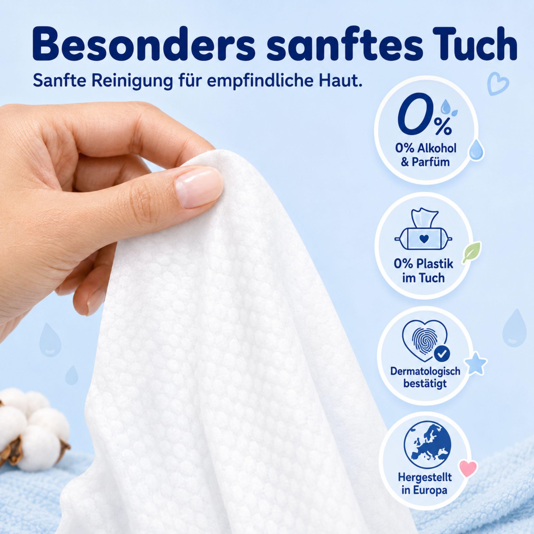 Chicco Feuchttücher Multipack, Set Windel Blaubär | Kinderhaus Blaubär: ohne Alkohol & Seife, mit Lotuswasser, für empfindliche Haut, 72 Tücher