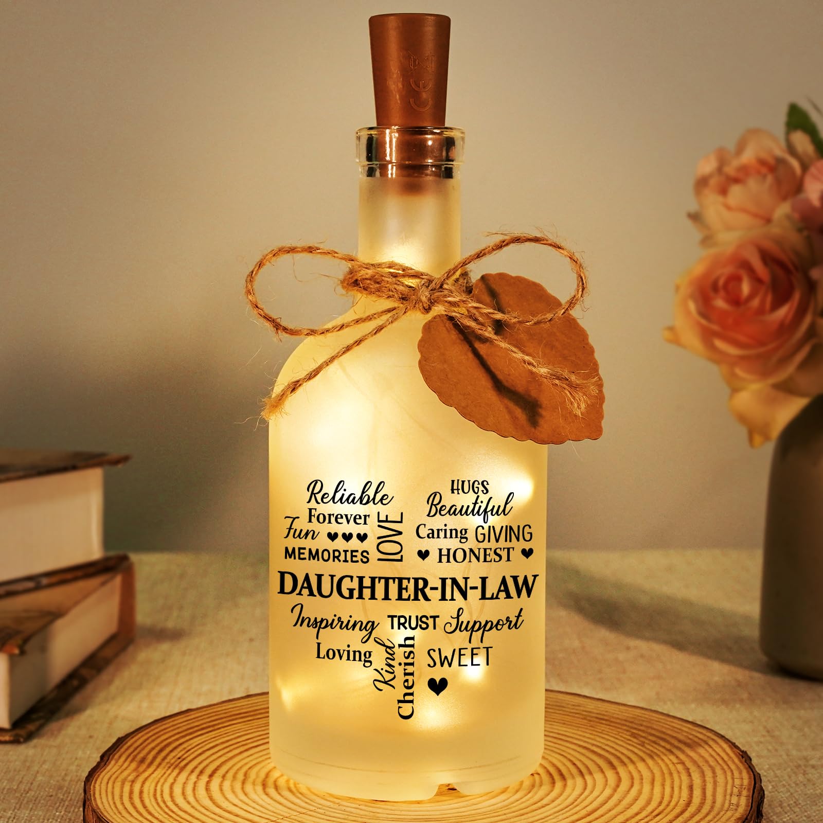 Daughter in Law Gifts, Daughter in Law Birthday Gifts, Birthday, Christmas Heartfelt Present for Daughter in Law, LED Bottle Decorative Light