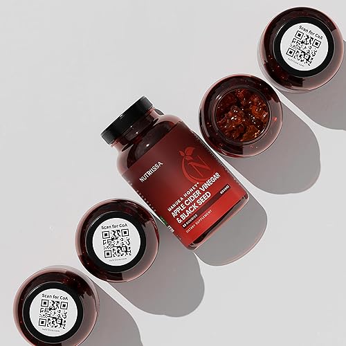 Miniatura 6 de Nutriissa - Vinagre de sidra de manzana + aceite de semilla negra + bayas de saúco + gomitas de miel de manuka - Semilla de comino prensada en frío