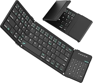 【2025年最新型】Nillkin 【公式直営店】キーボード Bluetooth 折りたたみ式 ワイヤレス ipad キーボード ipad mini 薄型 軽量 3台同時接続 テンキー＆ タッチパッド搭載 充電式 トラックパッド マルチペアリング iOS/Android/Mac/Windows対応 パンタグラフ 収納バッグ付き 日本語説明書付ブラック