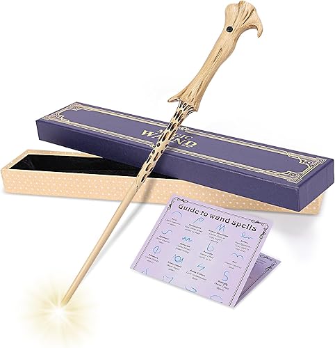 Varita mágica de mago recargable iluminadora para niños, varita de juguete iluminada, accesorio de cosplay de Navidad con caja de regalo, (blanco)