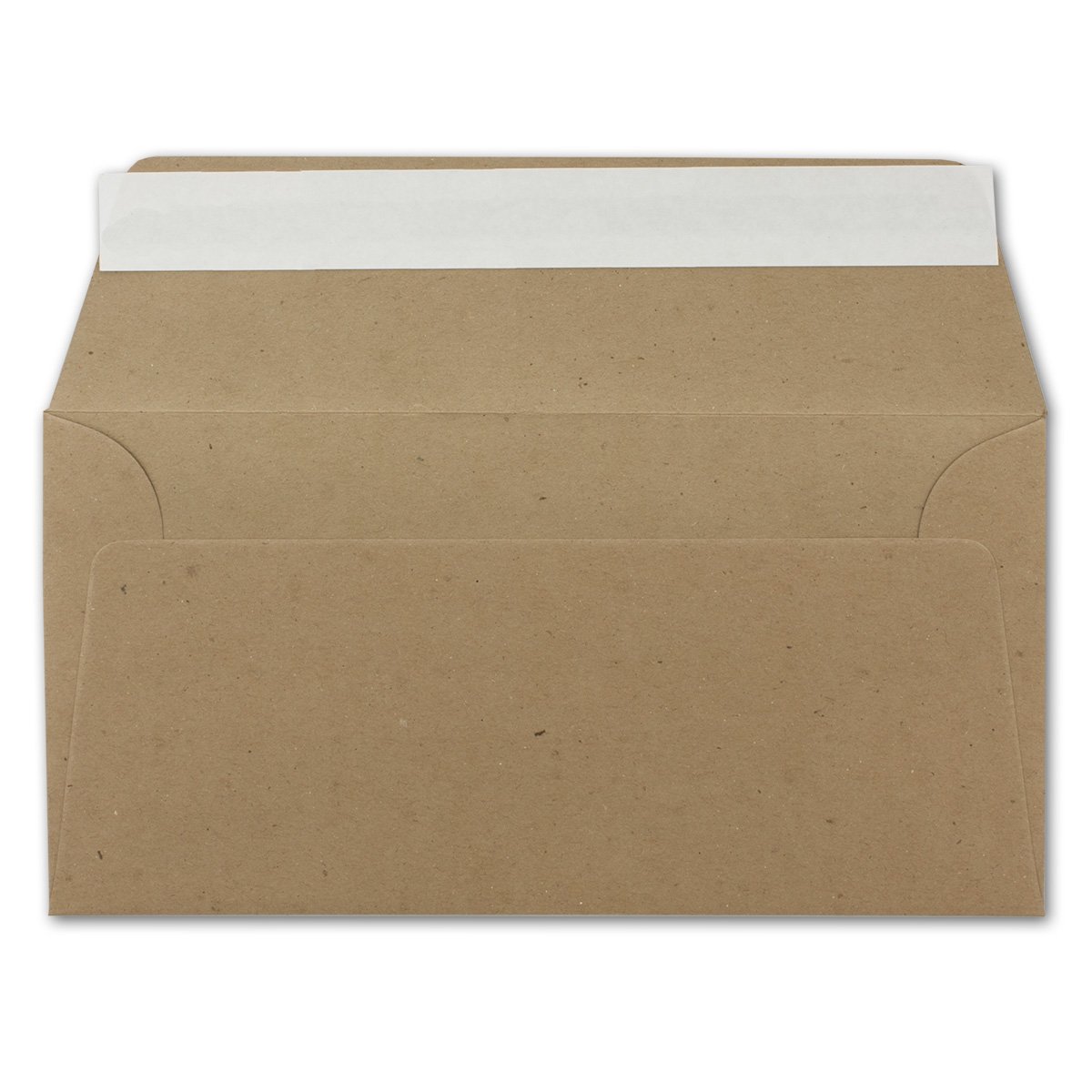 500 DIN długie koperty papier typu kraft brązowe - 11 x 22 cm - 120 g/m² klejenie standardowe koperty na listy na chrzest i zaproszenia od Twojego agenta