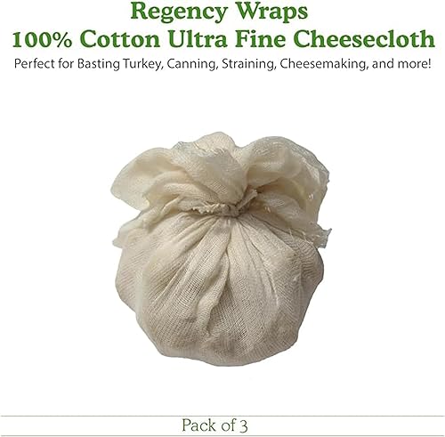 Miniatura 7 de Regency tela para queso natural ultra fina 100% algodón 9 pies cuadrados, Paquete de 3, Natural