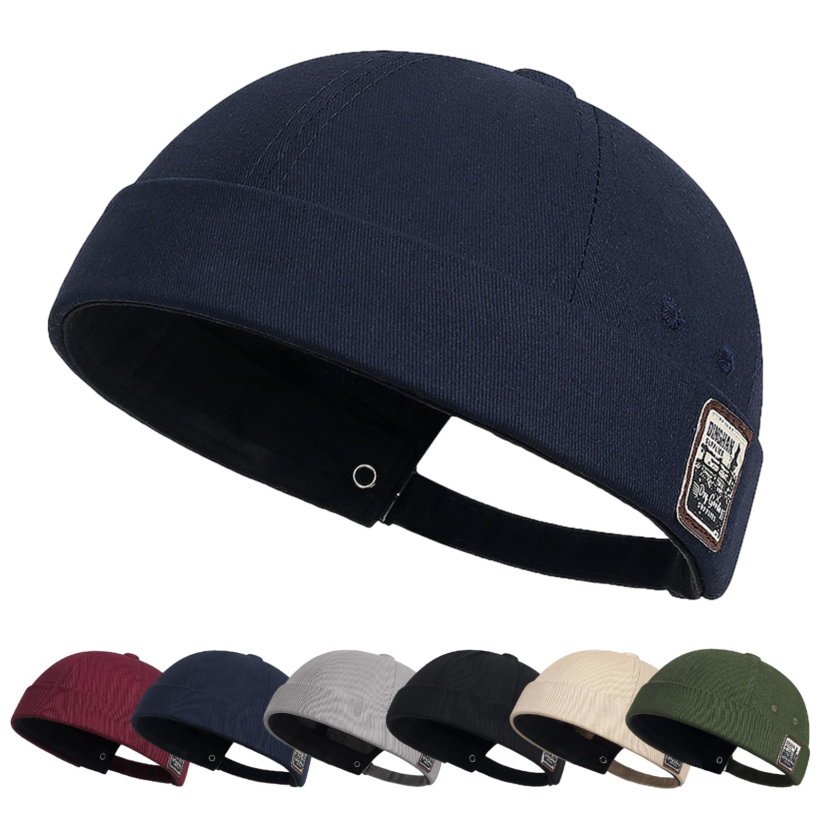 Tiakay Docker Cap für Herren – Verstellbare Seemannsmütze Ohne Schirm (Hafenmütze) aus Baumwolle, Gerollter Bund – Ideal für Angeln, Wandern, Radfahren, Outdoor & Alltag, Ganzjährig Tragbar