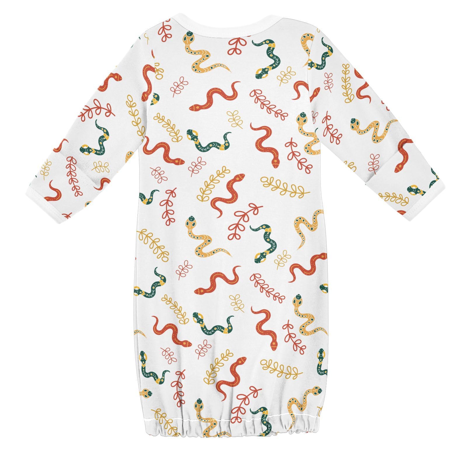 WIFIU Magical Colorful Snakes Baby Girls Boys Sleeper Gown Cotton Nightgown Long Sleeve, Baby Nightdress Sleeping Clothes for Newborn 3-6 Months Multicolor