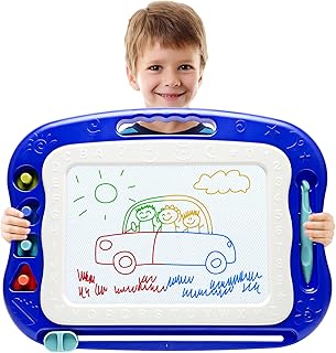 Magnetic Drawing Board,Large Doodle Board Toddler Toys for Girls Boys 3 4 5 6 7 Year Old Kids Gift Etch A Colorful Sketch Magnet Erasable Pad (Blue)