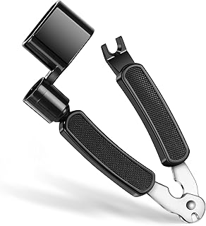 Guitar String Winder, String Cutter, Bridge Pin Puller, Professional 3-in-1 Tool Kit for Acoustic and Electric Guitars, Sturdy Peg Winder String Changing Tuner Maintenance