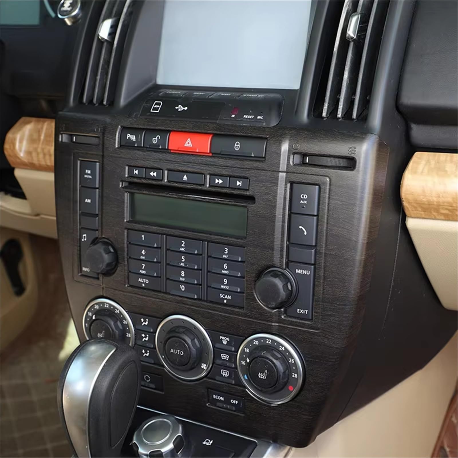 Rivestimento Centrale Compatibile Con Land For Rover Per Freelander 2 2007-2012 Car Center Console Aria Condizionata CD Pannello Di Controllo Decorazione Adesivo Copertura